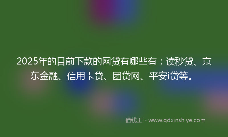 2025年的目前下款的网贷有哪些有：读秒贷、京东金融、信用卡贷、团贷网、平安i贷等。