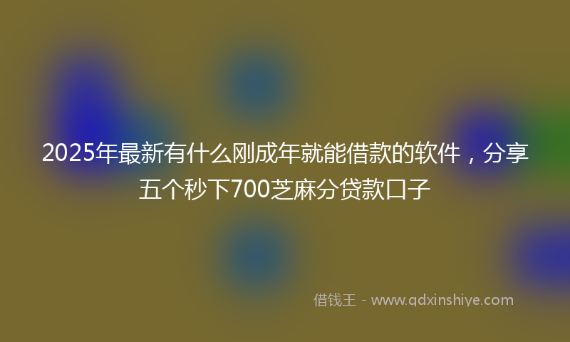2025年最新有什么刚成年就能借款的软件，分享五个秒下700芝麻分贷款口子