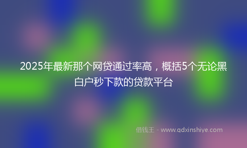 2025年最新那个网贷通过率高，概括5个无论黑白户秒下款的贷款平台