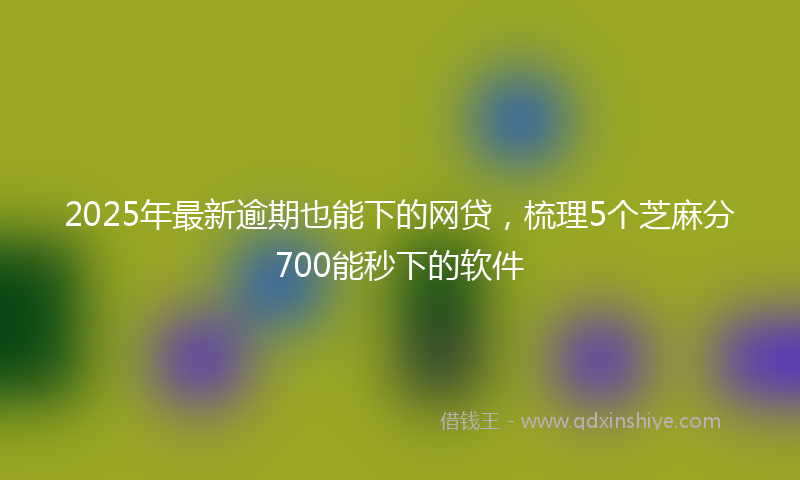 2025年最新逾期也能下的网贷，梳理5个芝麻分700能秒下的软件