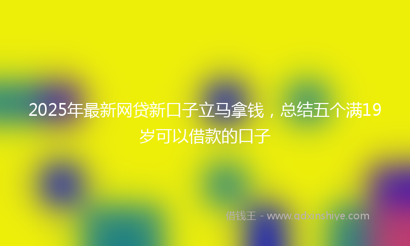 2025年最新网贷新口子立马拿钱，总结五个满19岁可以借款的口子