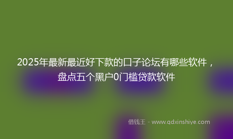 2025年最新最近好下款的口子论坛有哪些软件，盘点五个黑户0门槛贷款软件