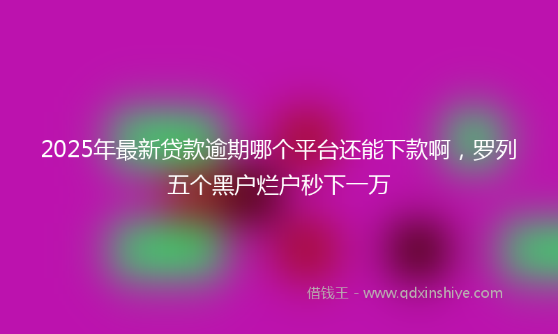 2025年最新贷款逾期哪个平台还能下款啊，罗列五个黑户烂户秒下一万