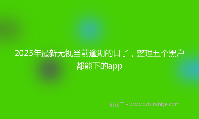 2025年最新无视当前逾期的口子，整理五个黑户都能下的app