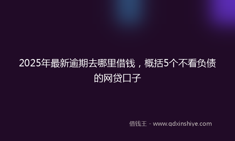 2025年最新逾期去哪里借钱，概括5个不看负债的网贷口子