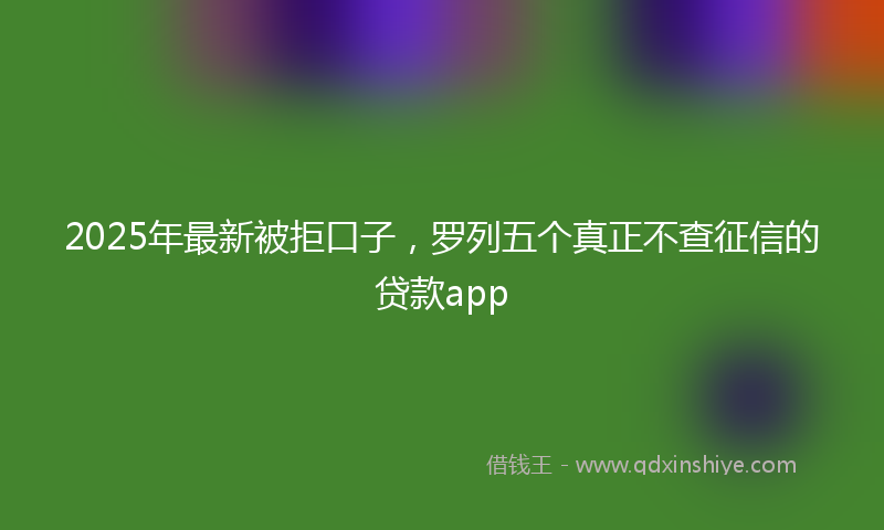 2025年最新被拒口子，罗列五个真正不查征信的贷款app