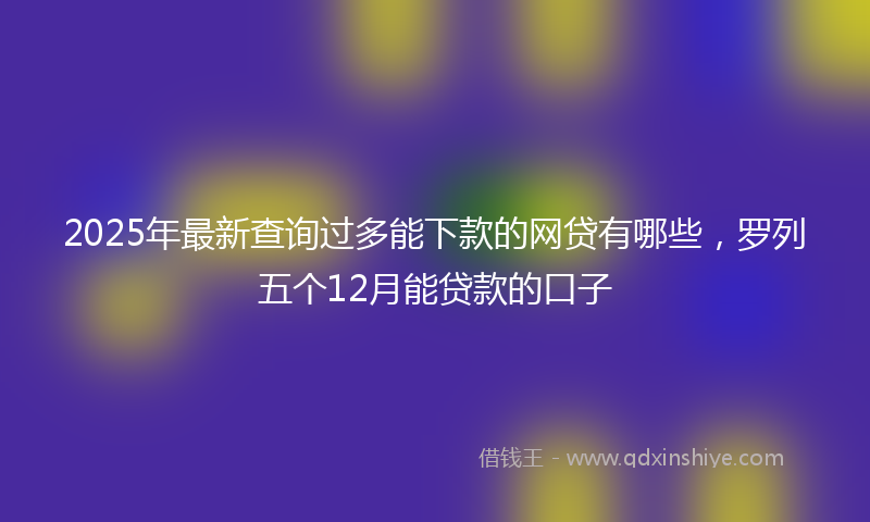 2025年最新查询过多能下款的网贷有哪些，罗列五个12月能贷款的口子