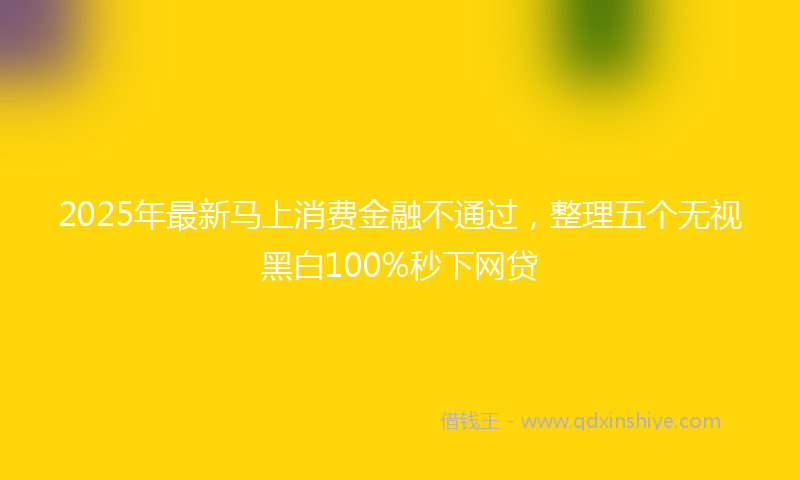 2025年最新马上消费金融不通过，整理五个无视黑白100%秒下网贷