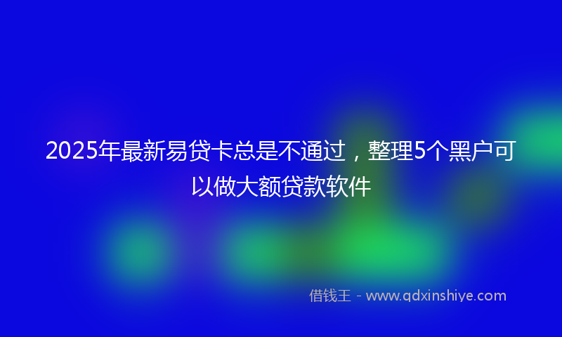 2025年最新易贷卡总是不通过，整理5个黑户可以做大额贷款软件