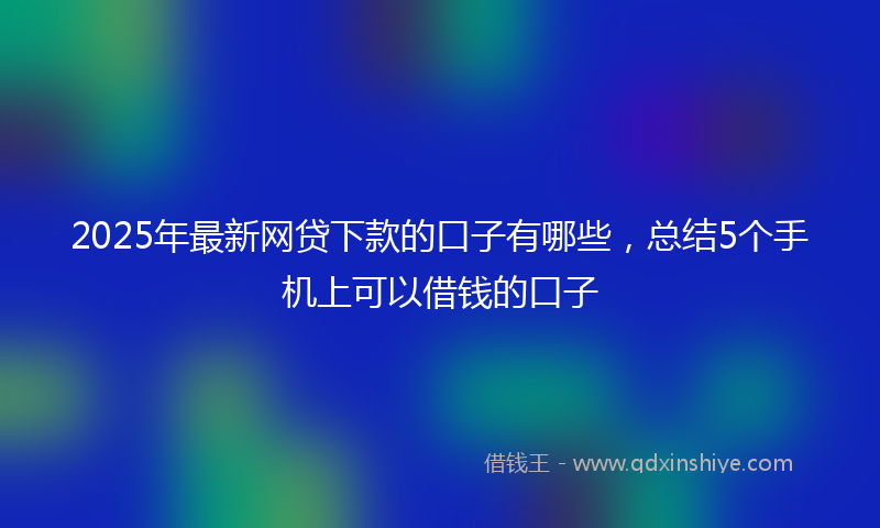 2025年最新网贷下款的口子有哪些，总结5个手机上可以借钱的口子