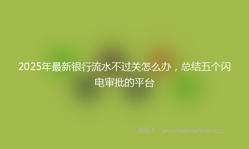 2025年最新银行流水不过关怎么办，总结五个闪电审批的平台