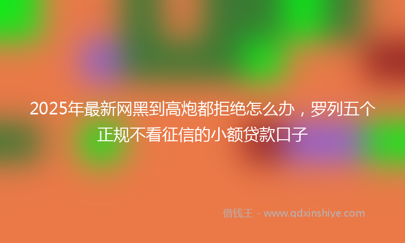 2025年最新网黑到高炮都拒绝怎么办，罗列五个正规不看征信的小额贷款口子
