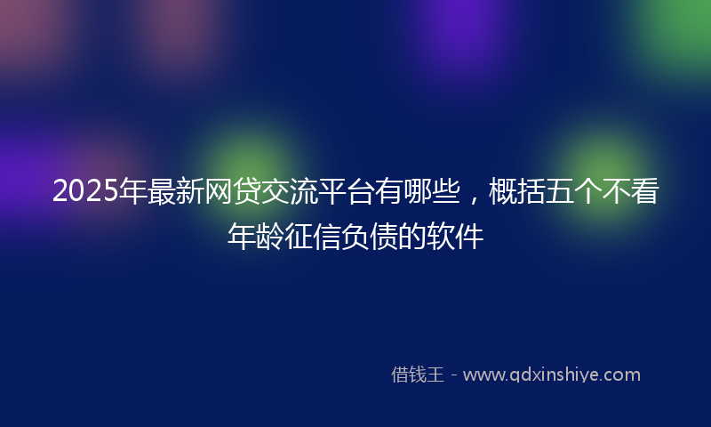 2025年最新网贷交流平台有哪些，概括五个不看年龄征信负债的软件