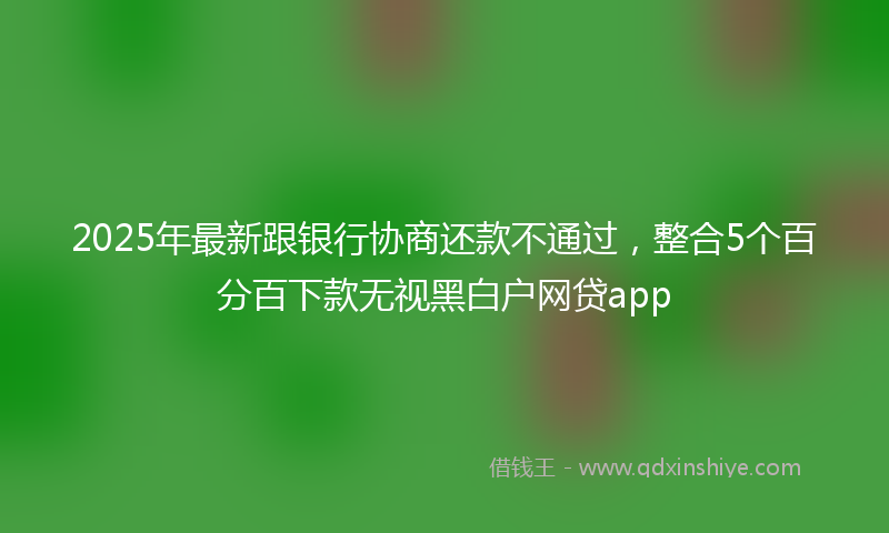 2025年最新跟银行协商还款不通过，整合5个百分百下款无视黑白户网贷app