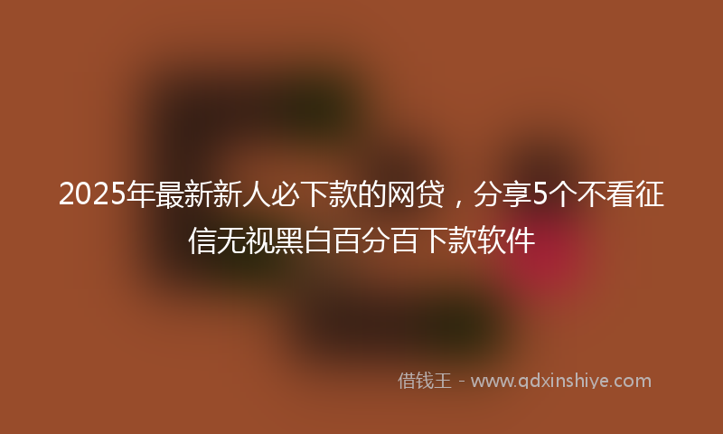 2025年最新新人必下款的网贷，分享5个不看征信无视黑白百分百下款软件