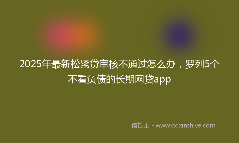 2025年最新松紧贷审核不通过怎么办，罗列5个不看负债的长期网贷app