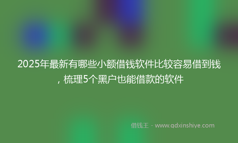 2025年最新有哪些小额借钱软件比较容易借到钱，梳理5个黑户也能借款的软件