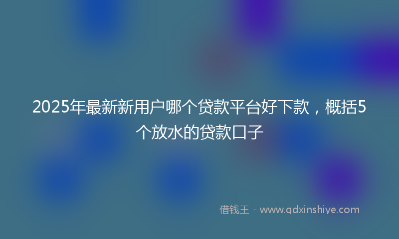 2025年最新新用户哪个贷款平台好下款，概括5个放水的贷款口子