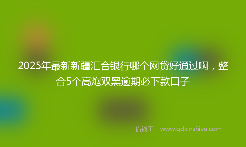 2025年最新新疆汇合银行哪个网贷好通过啊，整合5个高炮双黑逾期必下款口子