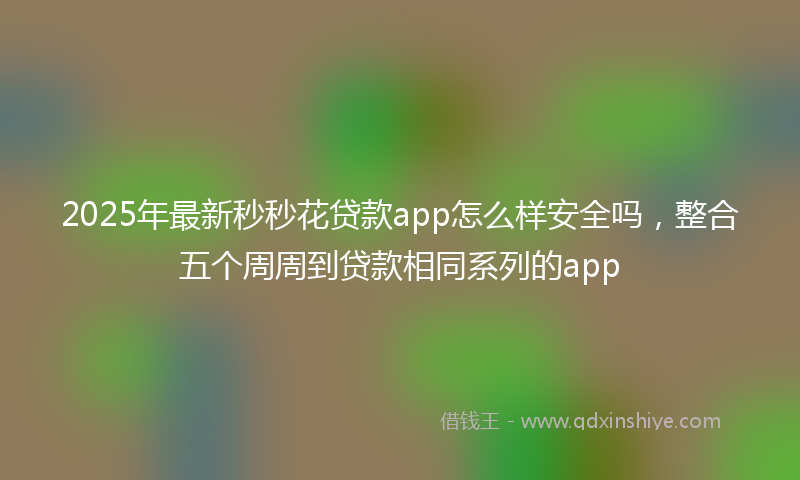 2025年最新秒秒花贷款app怎么样安全吗，整合五个周周到贷款相同系列的app