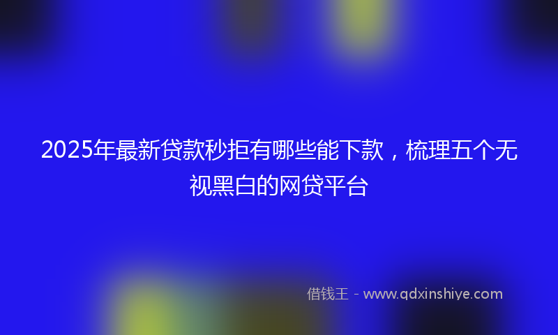 2025年最新贷款秒拒有哪些能下款，梳理五个无视黑白的网贷平台