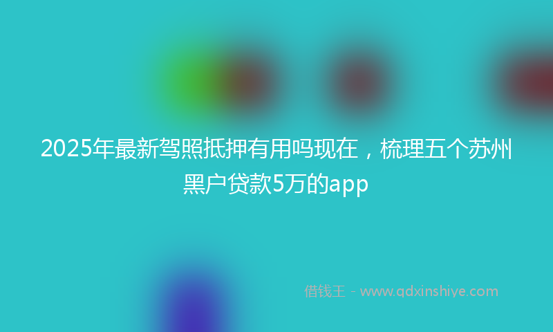2025年最新驾照抵押有用吗现在，梳理五个苏州黑户贷款5万的app