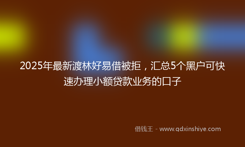 2025年最新渡林好易借被拒，汇总5个黑户可快速办理小额贷款业务的口子