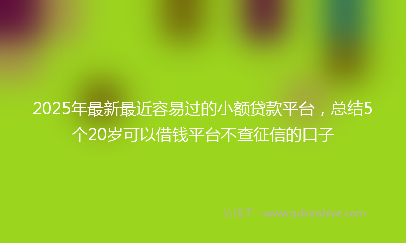 2025年最新最近容易过的小额贷款平台，总结5个20岁可以借钱平台不查征信的口子