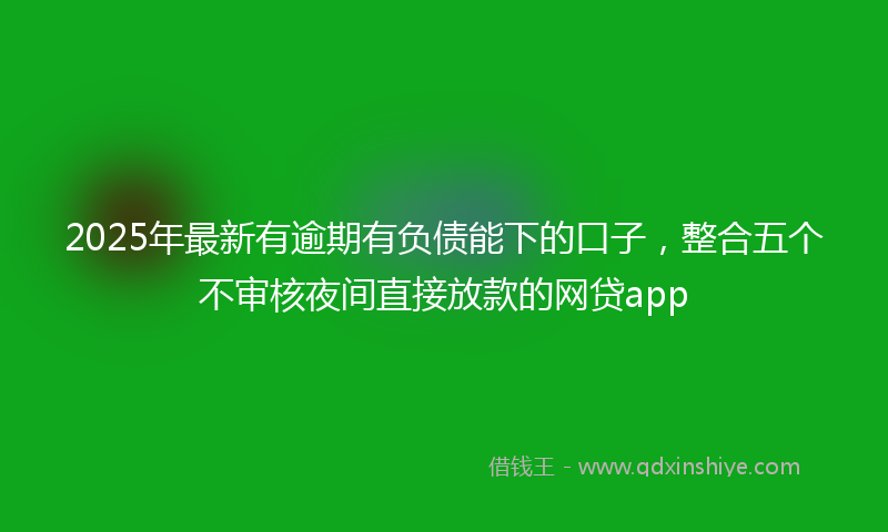 2025年最新有逾期有负债能下的口子，整合五个不审核夜间直接放款的网贷app