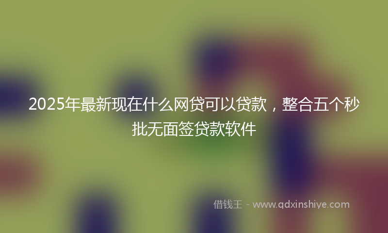 2025年最新现在什么网贷可以贷款，整合五个秒批无面签贷款软件