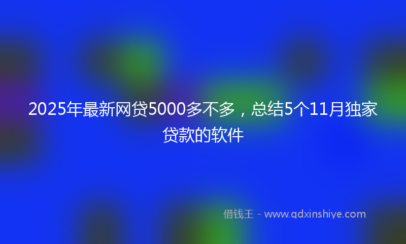 2025年最新网贷5000多不多，总结5个11月独家贷款的软件