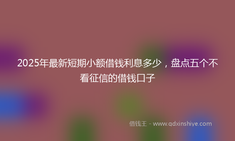 2025年最新短期小额借钱利息多少，盘点五个不看征信的借钱口子