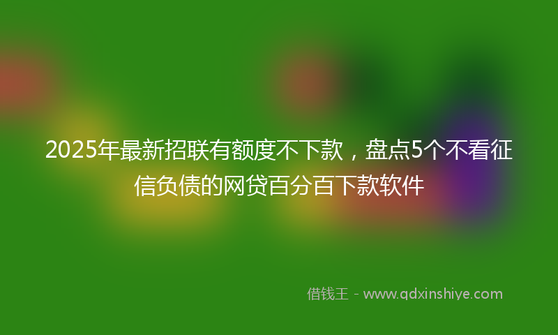 2025年最新招联有额度不下款，盘点5个不看征信负债的网贷百分百下款软件