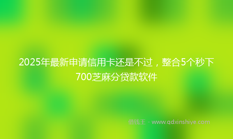 2025年最新申请信用卡还是不过，整合5个秒下700芝麻分贷款软件