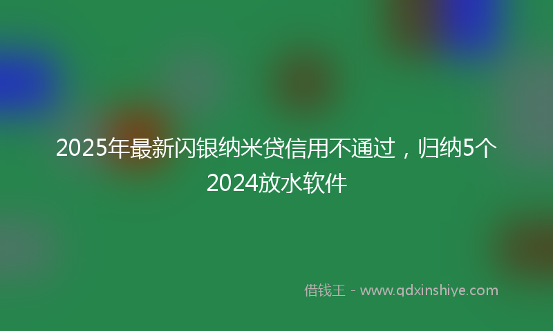 2025年最新闪银纳米贷信用不通过，归纳5个2024放水软件