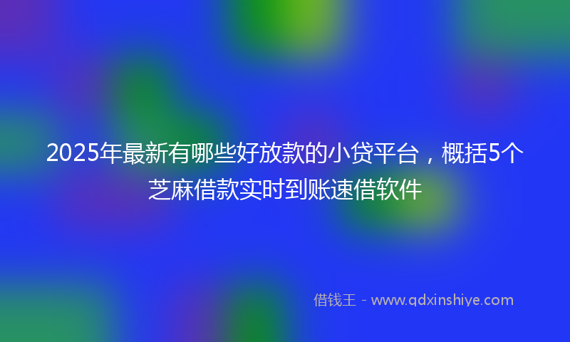 2025年最新有哪些好放款的小贷平台，概括5个芝麻借款实时到账速借软件