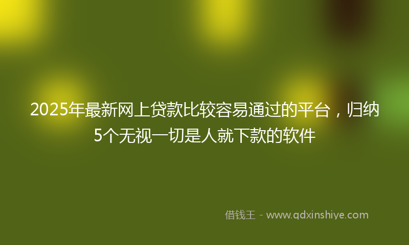 2025年最新网上贷款比较容易通过的平台，归纳5个无视一切是人就下款的软件