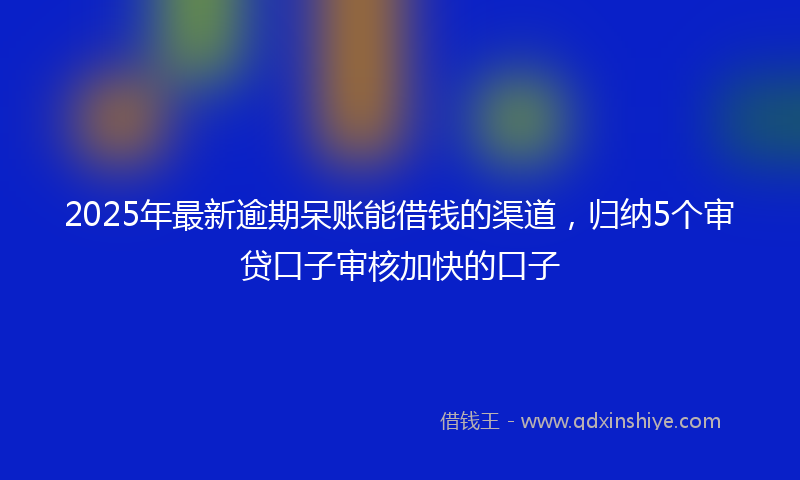 2025年最新逾期呆账能借钱的渠道，归纳5个审贷口子审核加快的口子