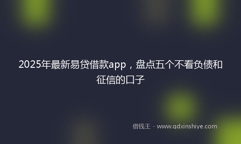 2025年最新易贷借款app，盘点五个不看负债和征信的口子