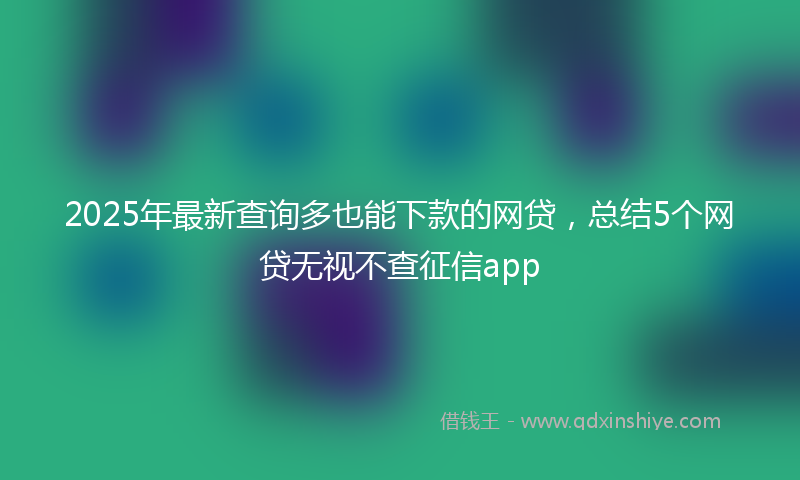 2025年最新查询多也能下款的网贷，总结5个网贷无视不查征信app