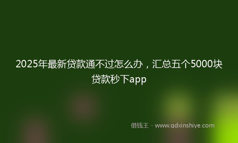2025年最新贷款通不过怎么办，汇总五个5000块贷款秒下app