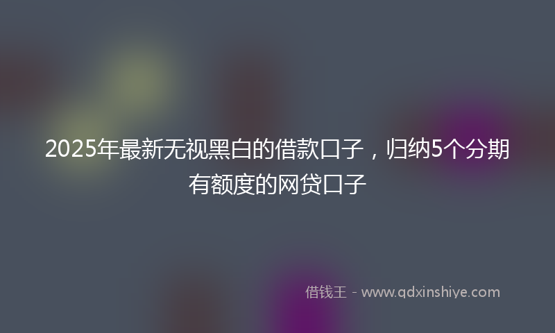2025年最新无视黑白的借款口子，归纳5个分期有额度的网贷口子