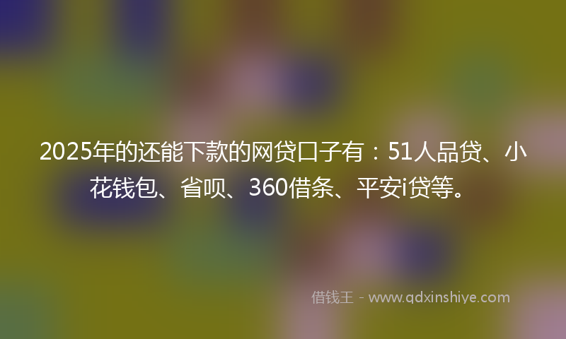2025年的还能下款的网贷口子有：51人品贷、小花钱包、省呗、360借条、平安i贷等。