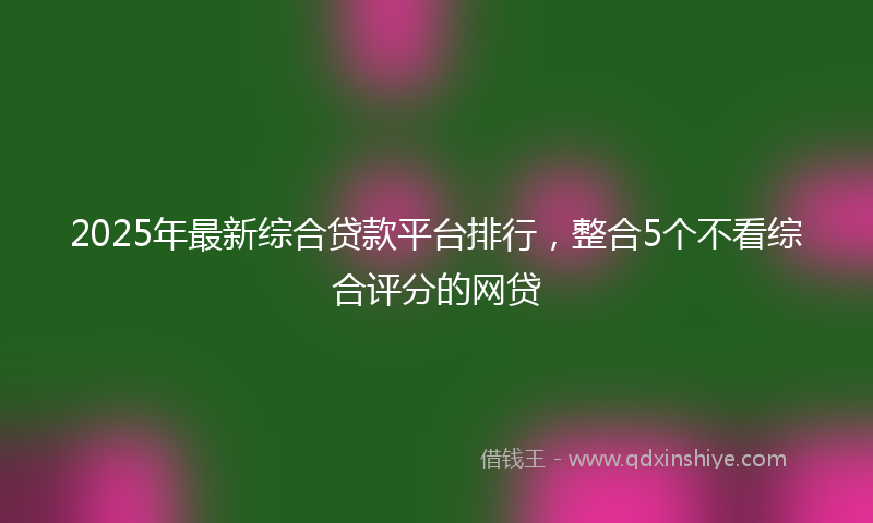 2025年最新综合贷款平台排行，整合5个不看综合评分的网贷