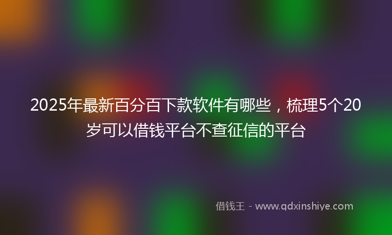 2025年最新百分百下款软件有哪些，梳理5个20岁可以借钱平台不查征信的平台