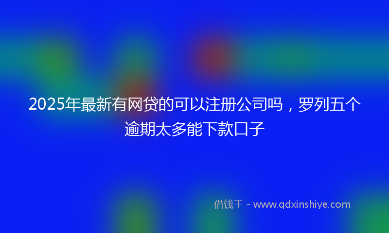 2025年最新有网贷的可以注册公司吗，罗列五个逾期太多能下款口子