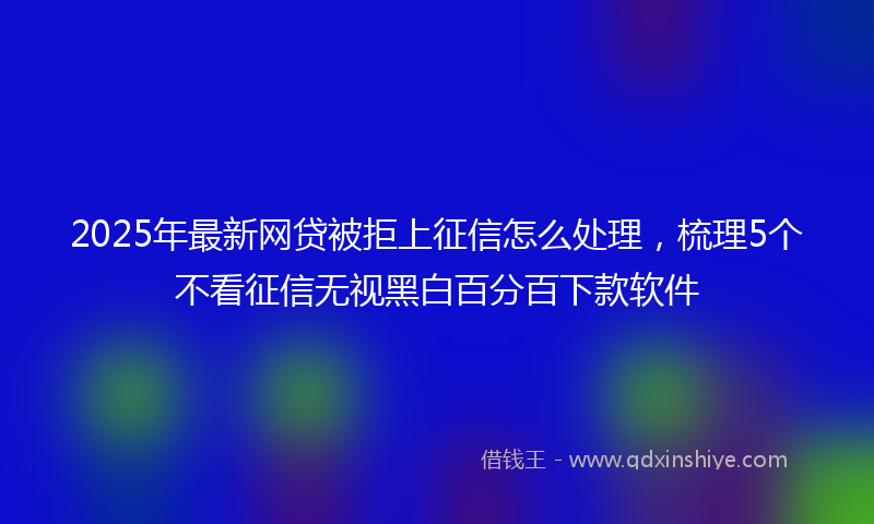 2025年最新网贷被拒上征信怎么处理，梳理5个不看征信无视黑白百分百下款软件