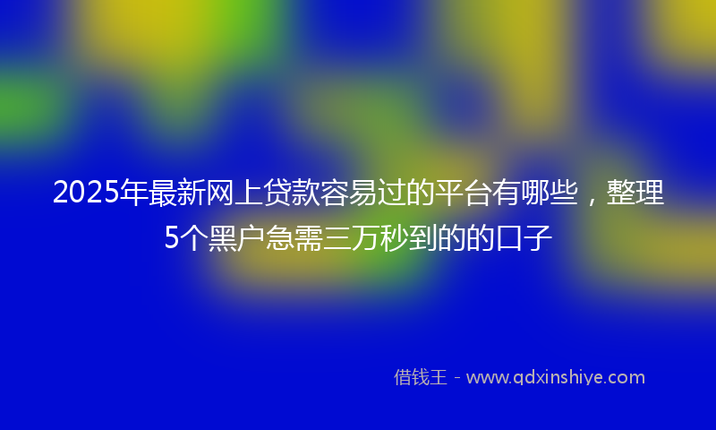 2025年最新网上贷款容易过的平台有哪些，整理5个黑户急需三万秒到的的口子