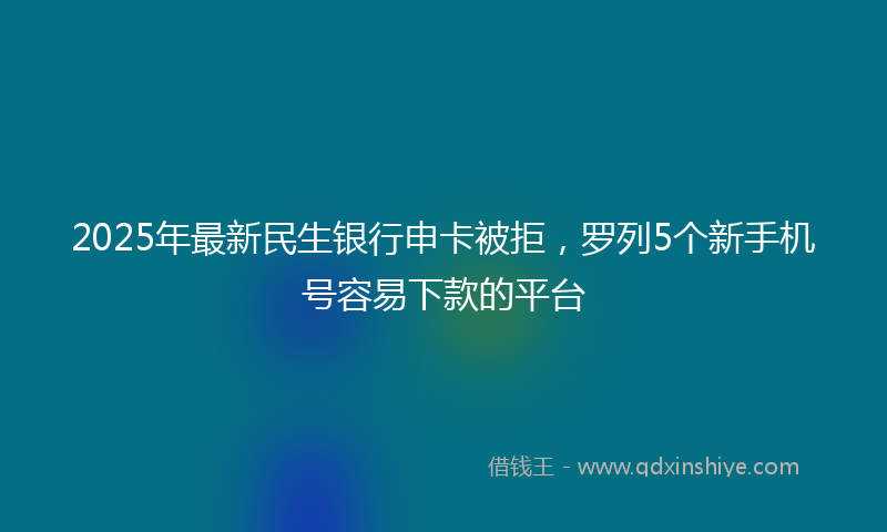 2025年最新民生银行申卡被拒，罗列5个新手机号容易下款的平台