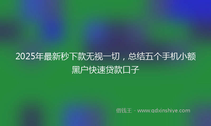 2025年最新秒下款无视一切，总结五个手机小额黑户快速贷款口子